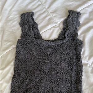 Free People Gray Textured Camisole